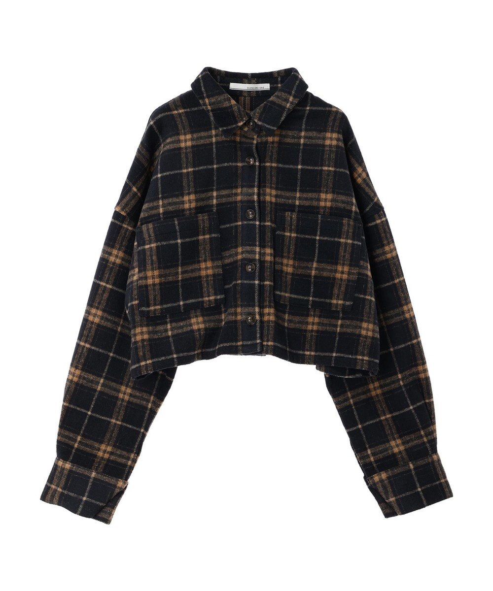 Green Parks ・ＥＬＥＮＣＡＲＥ　ＤＵＥ　シャギーチェックショートシャツ 