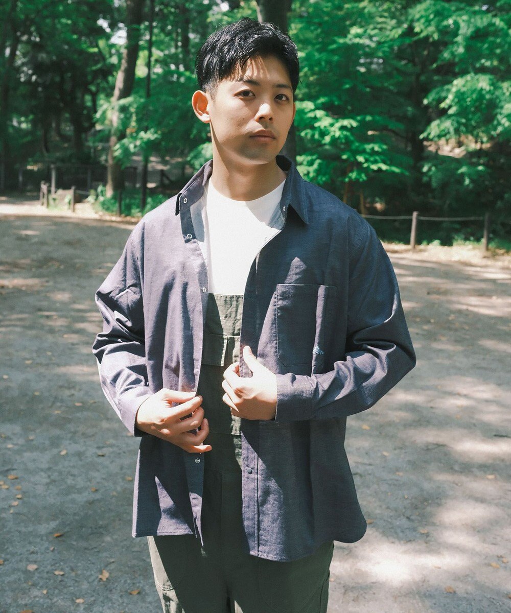 SHARE PARK MENS 【UVカット・撥水・ストレッチ】イージーデニムレギュラーカラーシャツ 