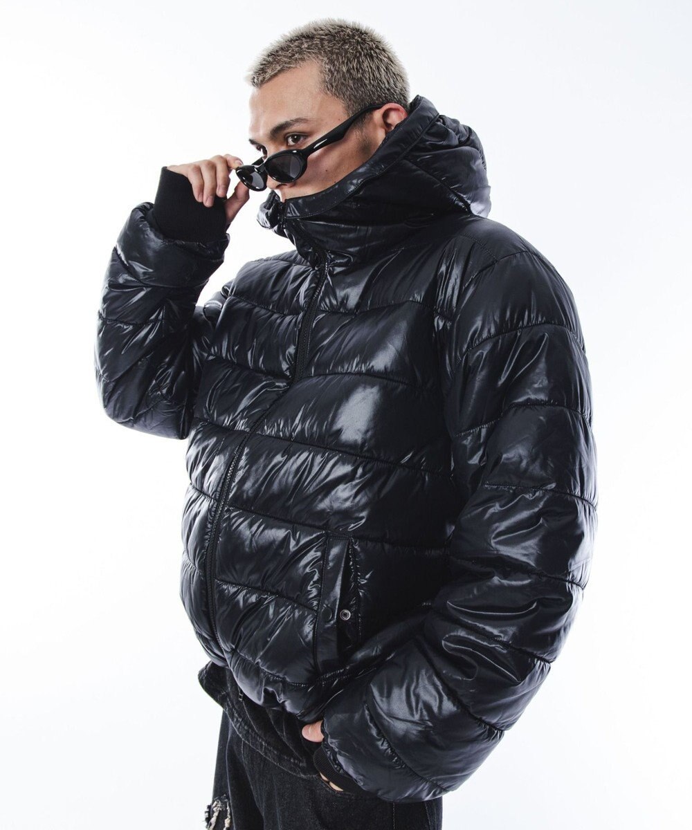 WEGO 【ユニセックス着用ITEM】2WAYシャイニーパファーフーディー 