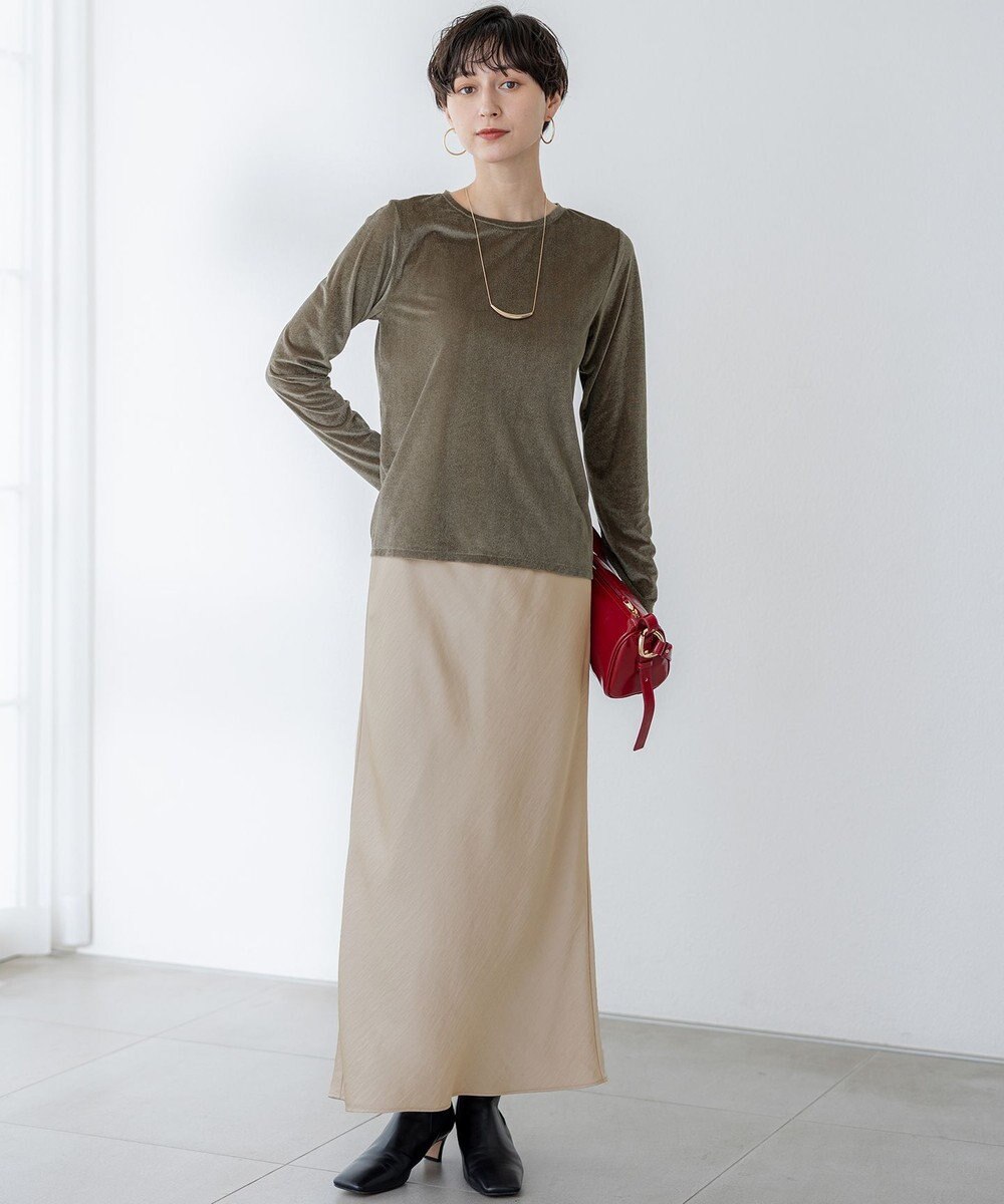 23区 【洗える】シアーベロア ロングスリーブ Tシャツ 