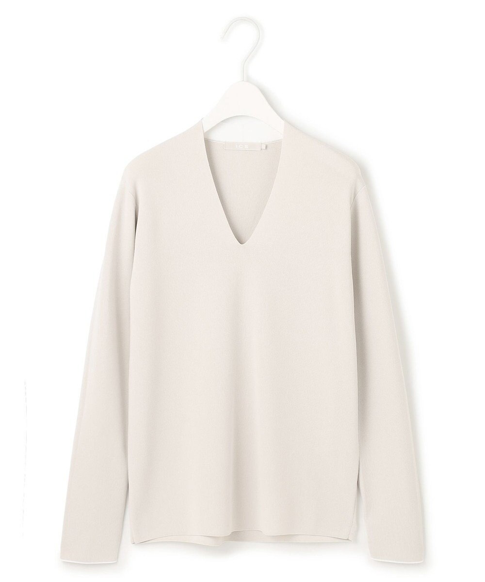 ICB 【洗える】 シンセティックフルニードル Vネックプルオーバー 