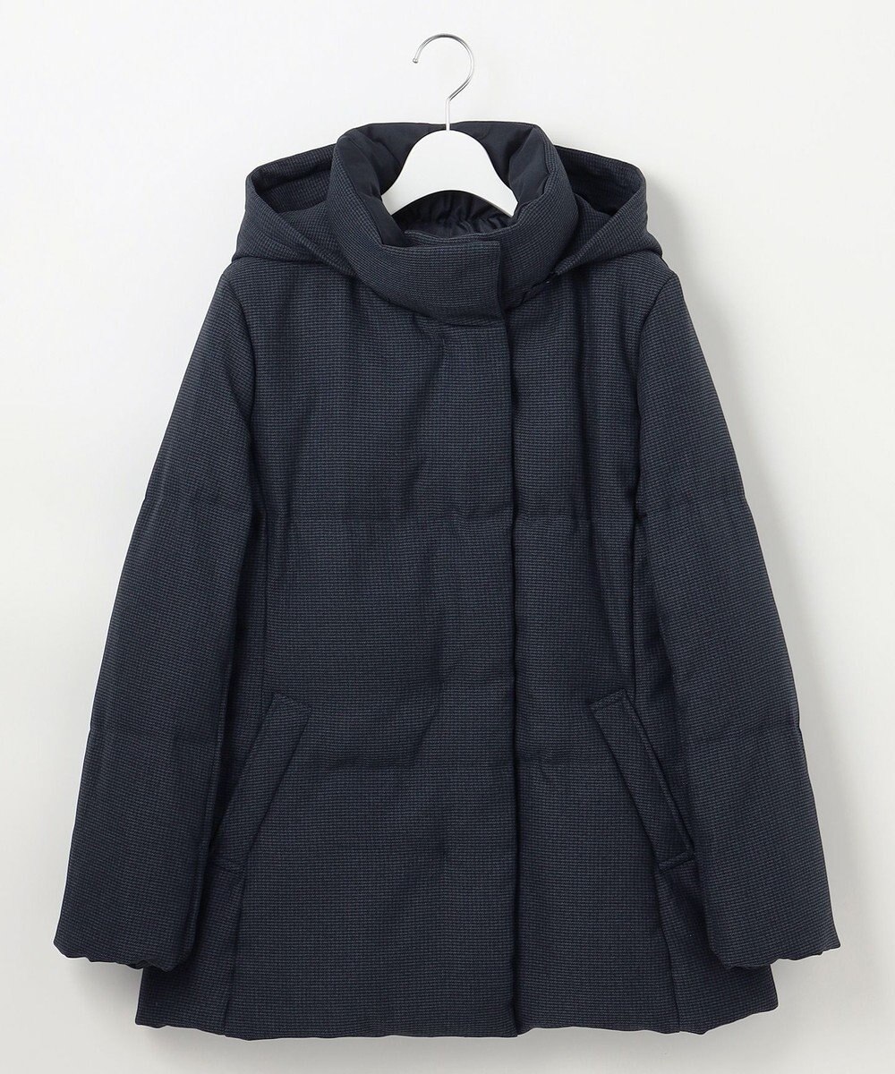 J.PRESS LADIES S 【洗える】ポリエステルハウンドトゥース ショート ダウンコート 