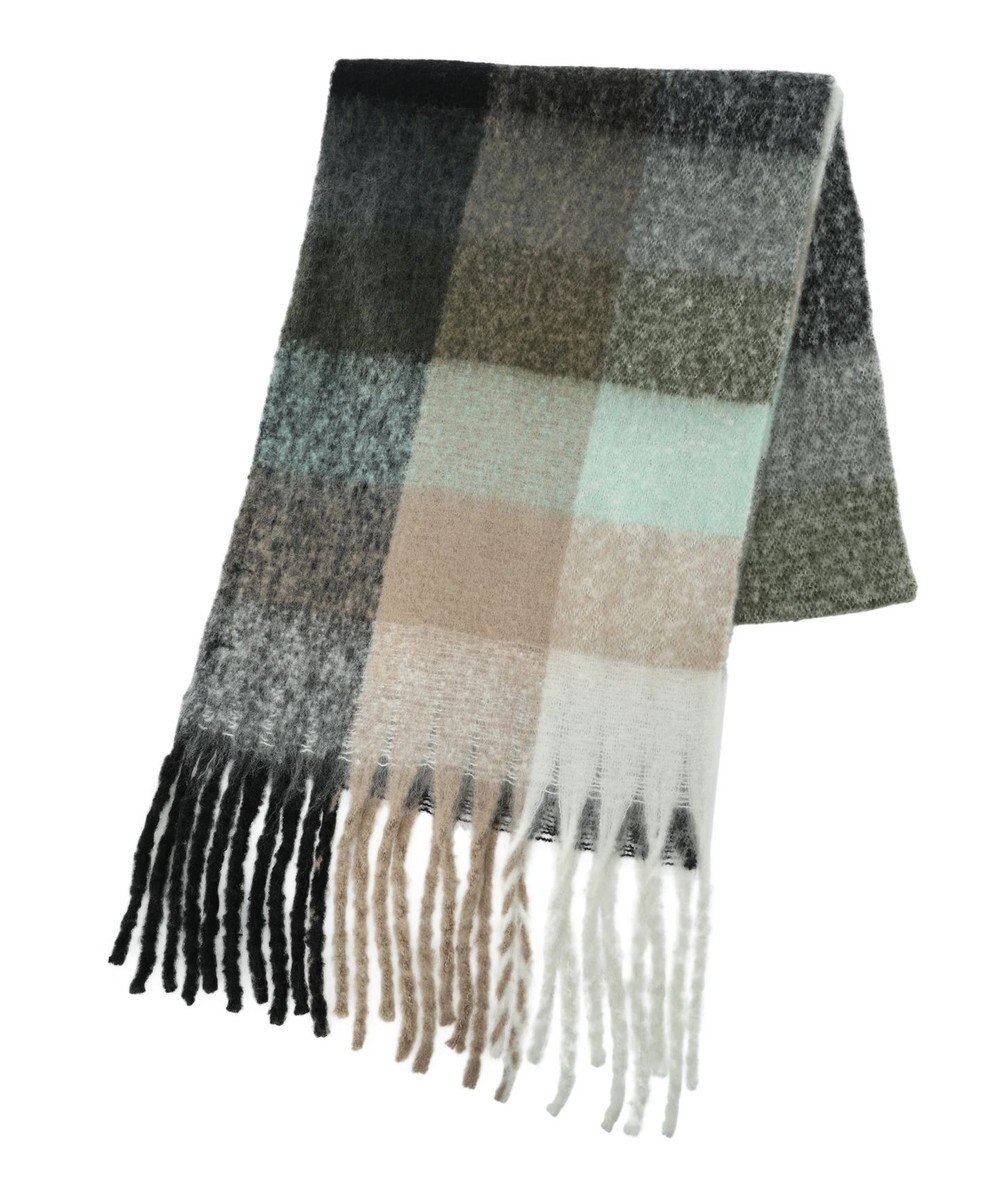 Green Parks ・ｆｕｒｒｙ　ｒａｔｅ　グラデーションチェックマフラー 