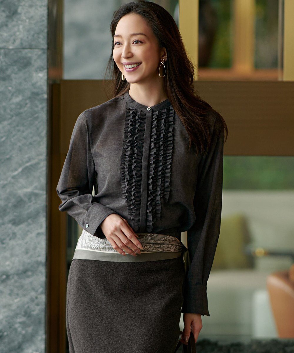 23区 L 【VERY11月号掲載/洗える】TWボイル フリルディテール ブラウス 