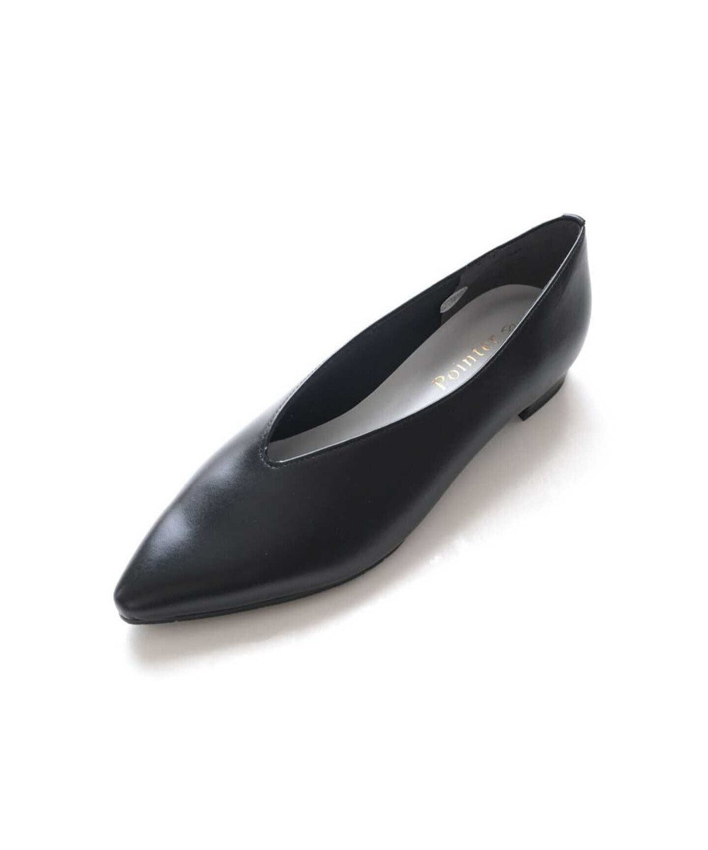 Pointer 日本製 本革 生活防水機能付きVカットパンプス 