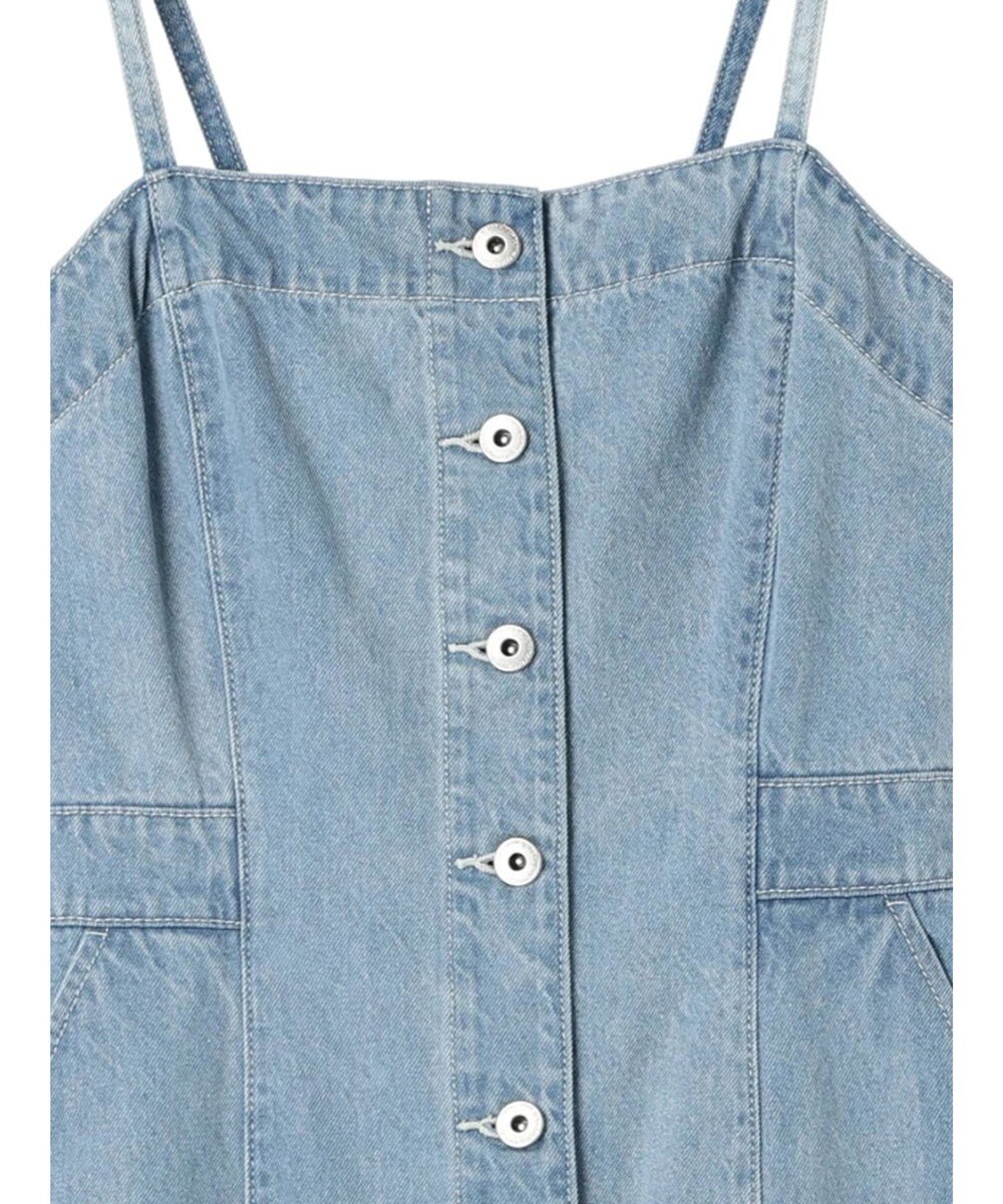 earth music&ecology ボタンキャミデニムワンピース 
