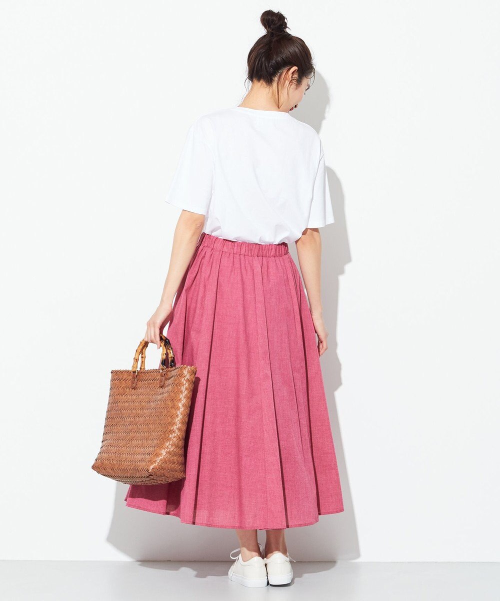 ANY 【ウエストゴム】シャンブレーライク スカート 