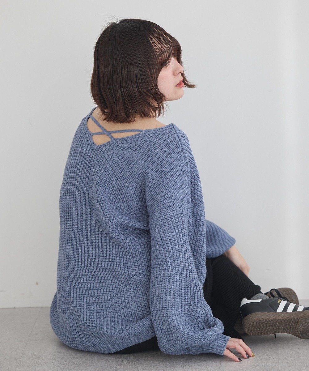 earth music&ecology 【毛玉防止 / 洗濯機洗い可】アンチピリングクロスネックルーズニット 