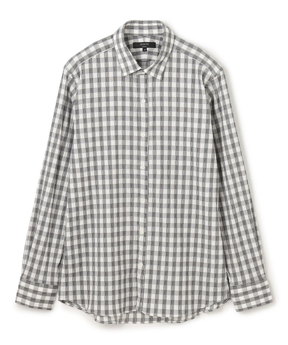 JOSEPH HOMME 新柄【オリジナル素材】ギンガムシャンブレーストレッチ　レギュラーカラーシャツ 