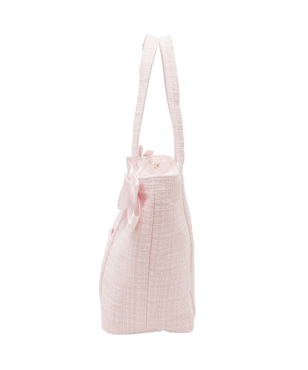 Maison de FLEUR ツイードボリュームリボントートバッグ 