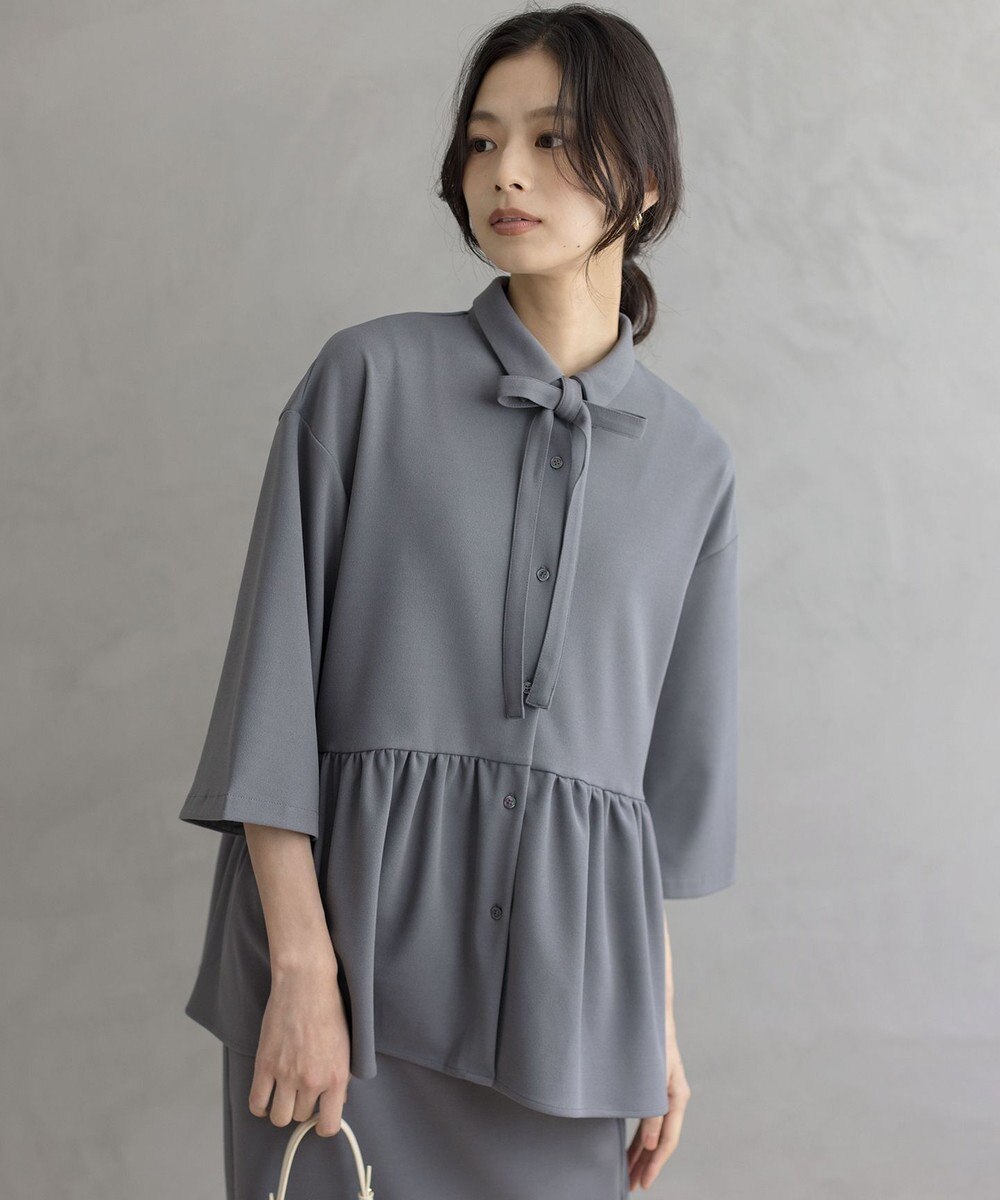 組曲 S ジョーゼットジャージーボウタイチュニック ブラウス 