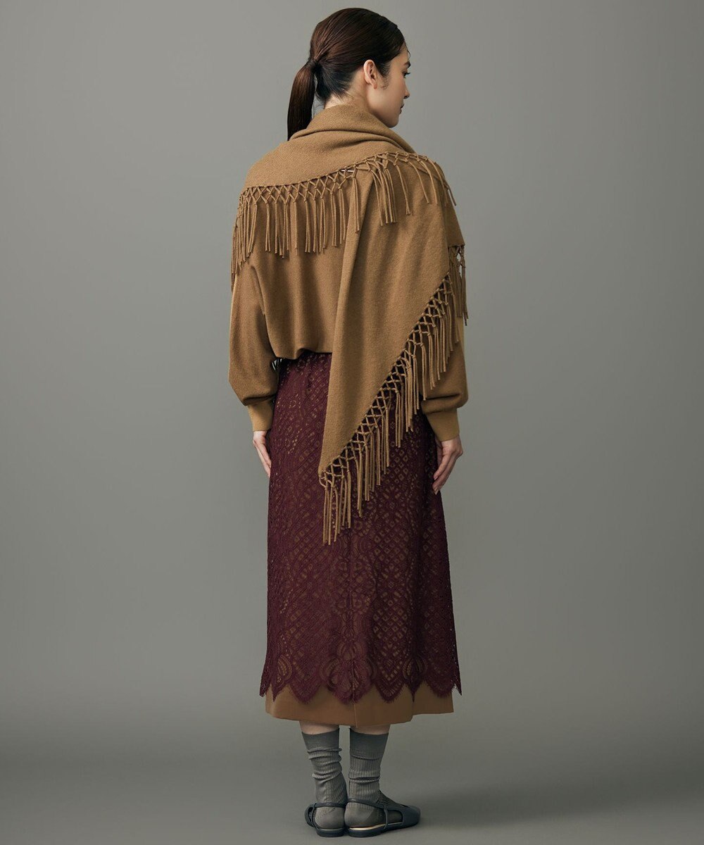 自由区 【SHIHOさん着用】ファインウールカシミヤフリンジ ストール 