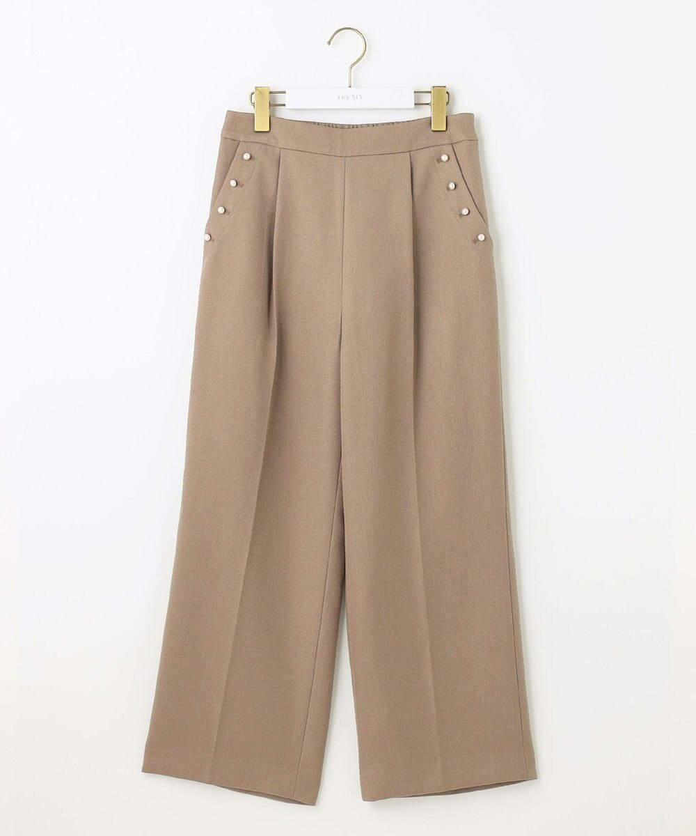 ANY SIS 【美人百花11月号掲載】パール調ポイントツイル パンツ 