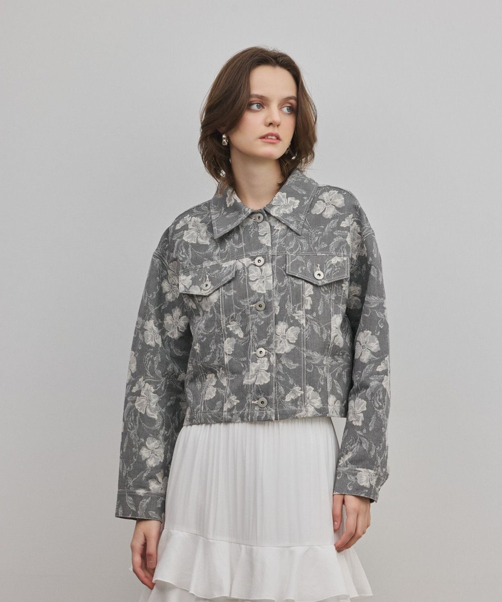GRACE CONTINENTAL ボタニカルジャガードジャケット 
