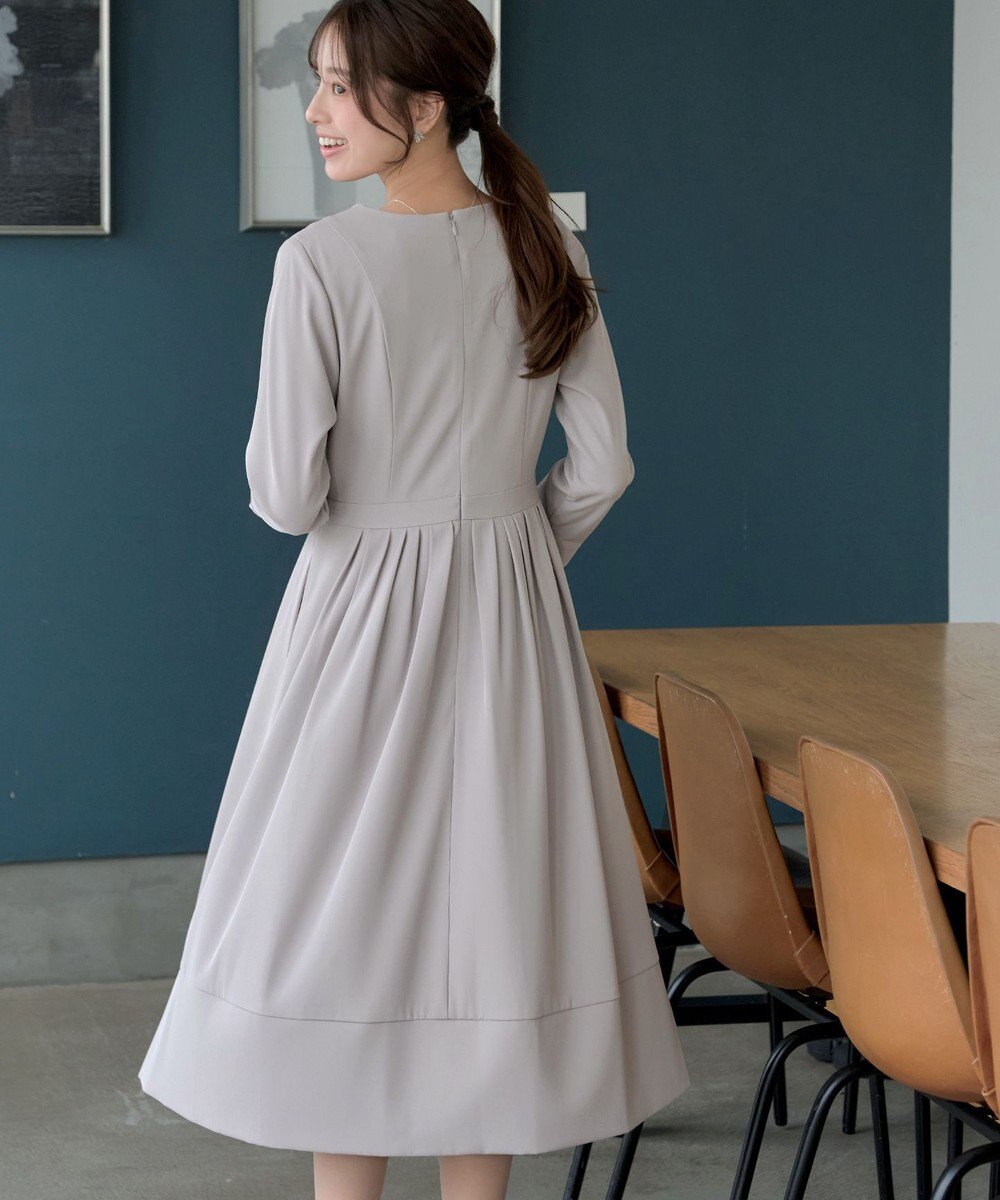 Tiaclasse L 【セレモニー・新色追加】リボンベルトフレアワンピース 