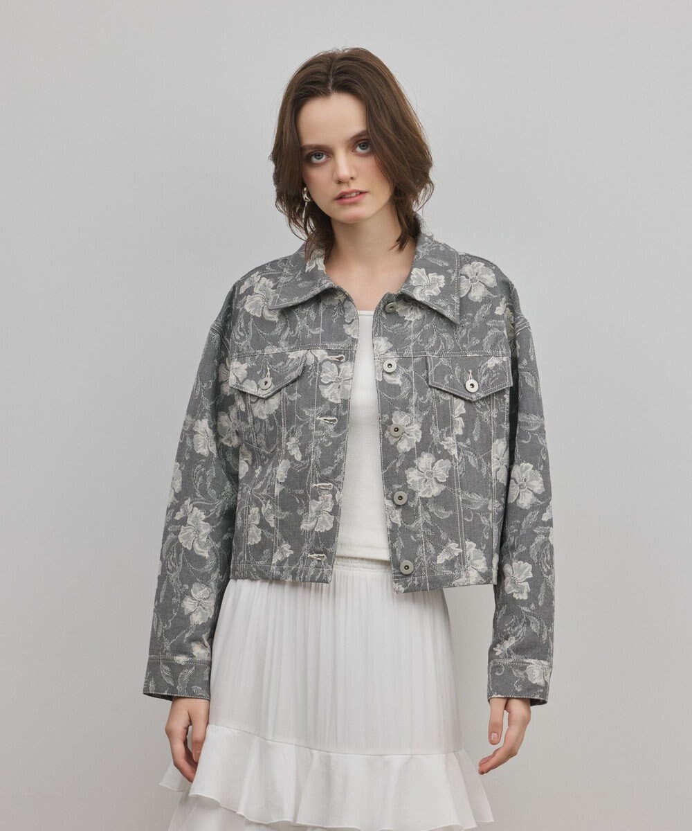GRACE CONTINENTAL ボタニカルジャガードジャケット 