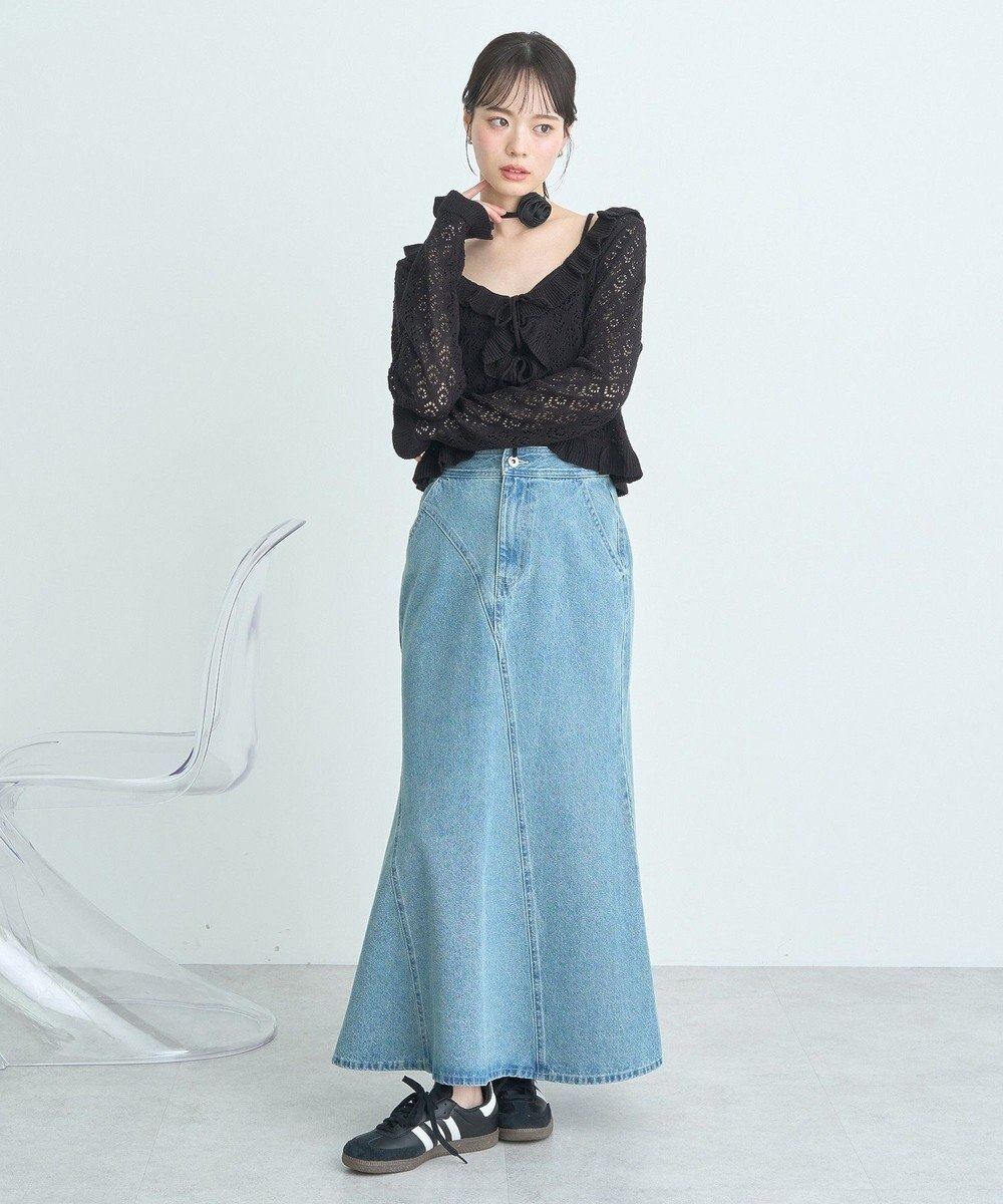 earth music&ecology エスカルゴマーメイドデニムスカート 