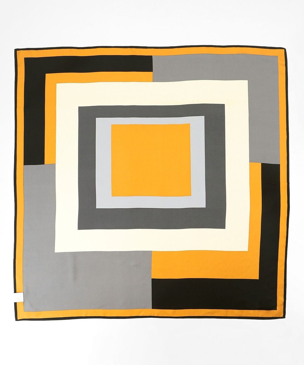 自由区 【カタログ掲載】カラーブロックシルク スカーフ 