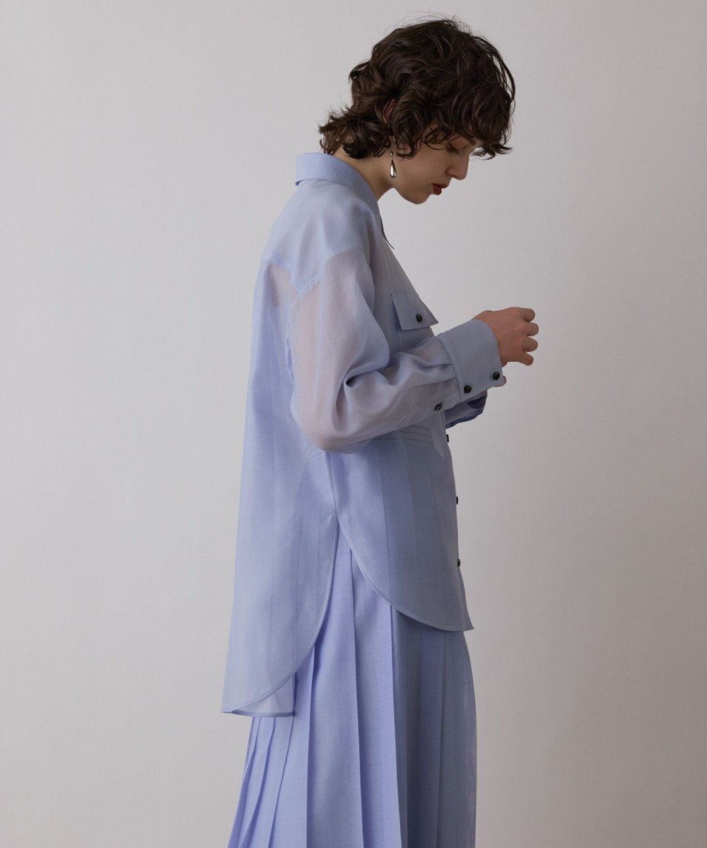 GRACE CONTINENTAL マットシアーシャツ 