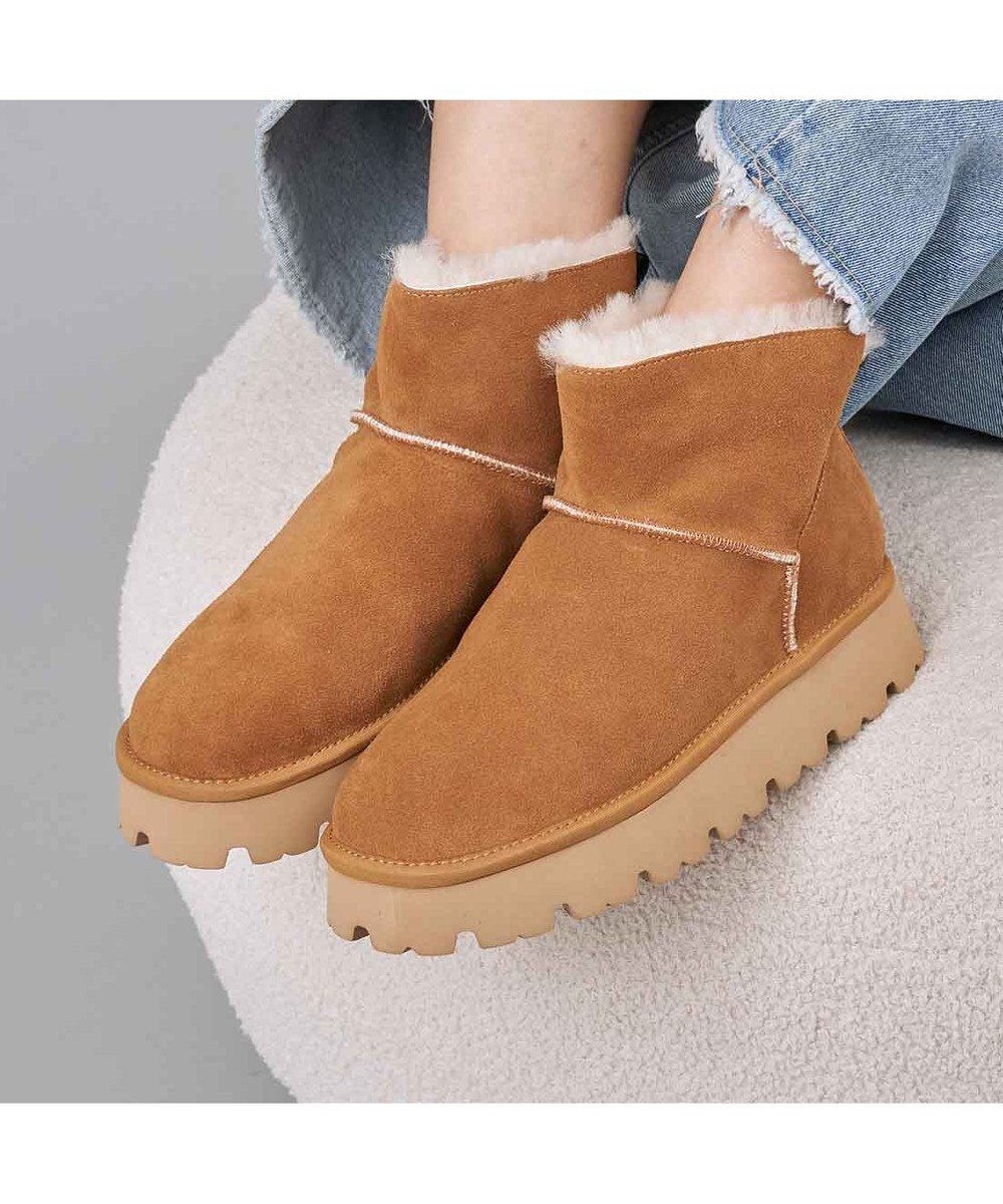 MODE ET JACOMO <carino>本革ムートンショートブーツ 