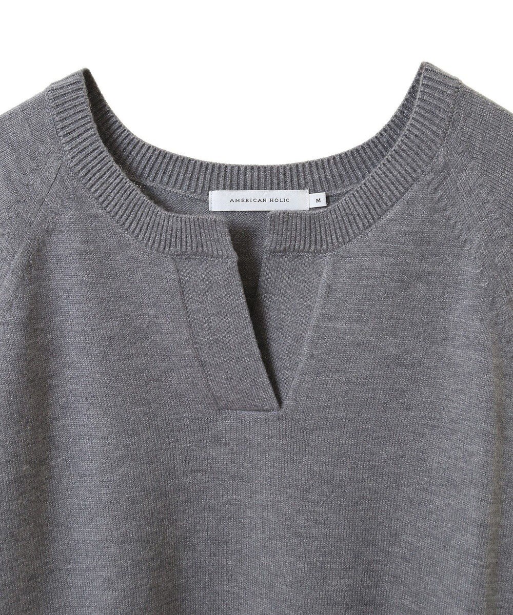AMERICAN HOLIC バイパチカフタンネックラグランニットプルオーバー 