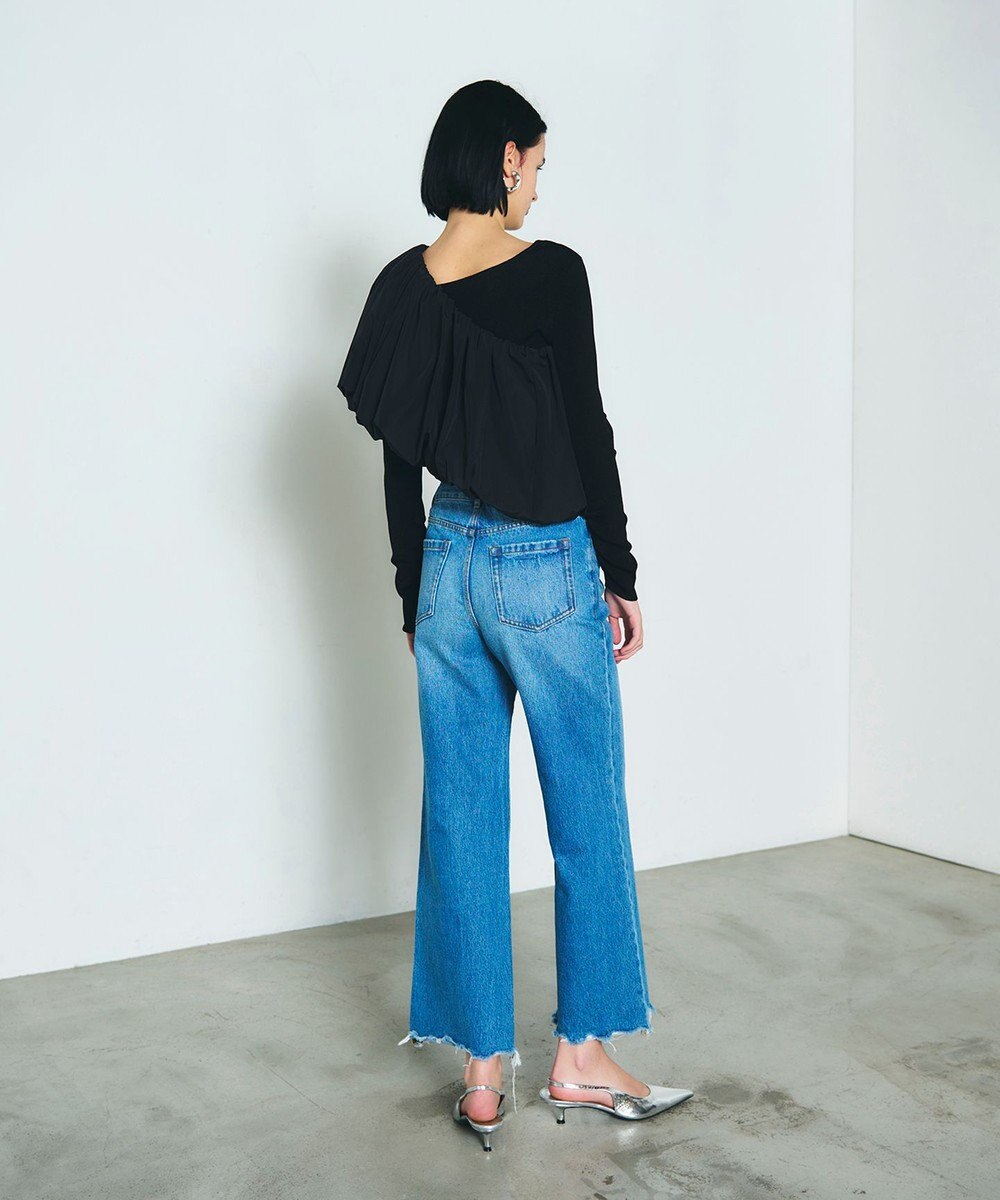 GRACE CONTINENTAL ルーズフレアデニムパンツ 