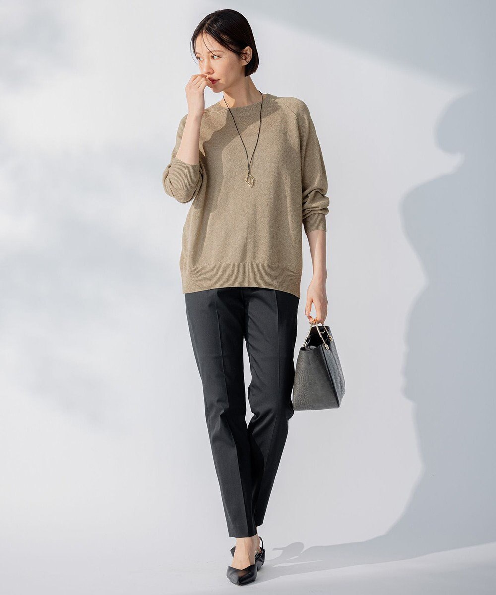 自由区 【XSサイズ～/洗える】ペーパーブレンド ニット 