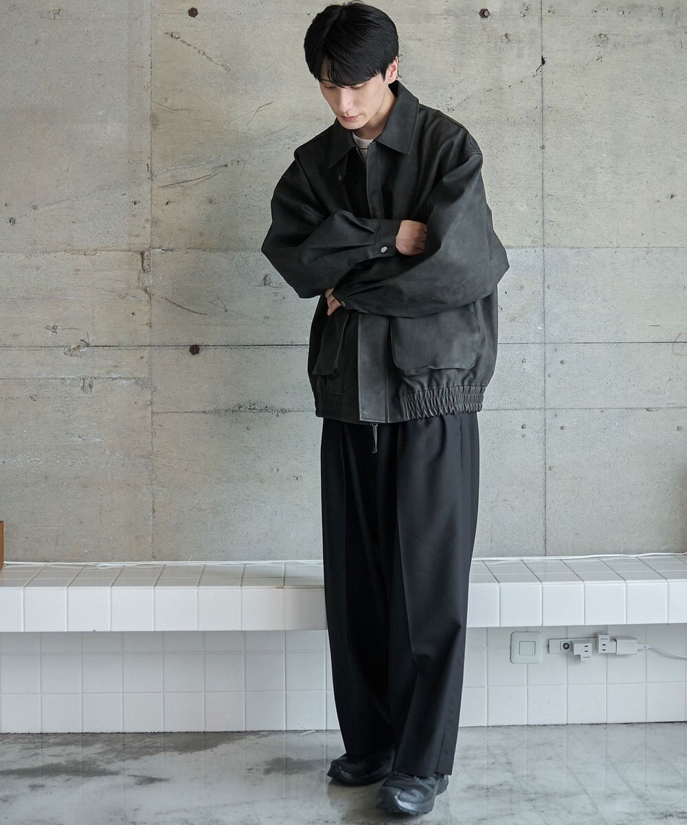 WEGO 【ユニセックス着用ITEM】エコレザー2WAYフライトジャケット 