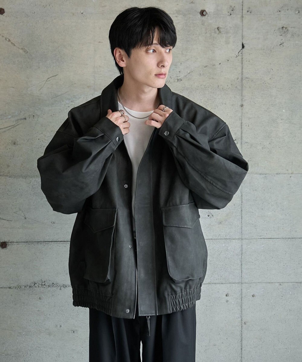 WEGO 【ユニセックス着用ITEM】エコレザー2WAYフライトジャケット 