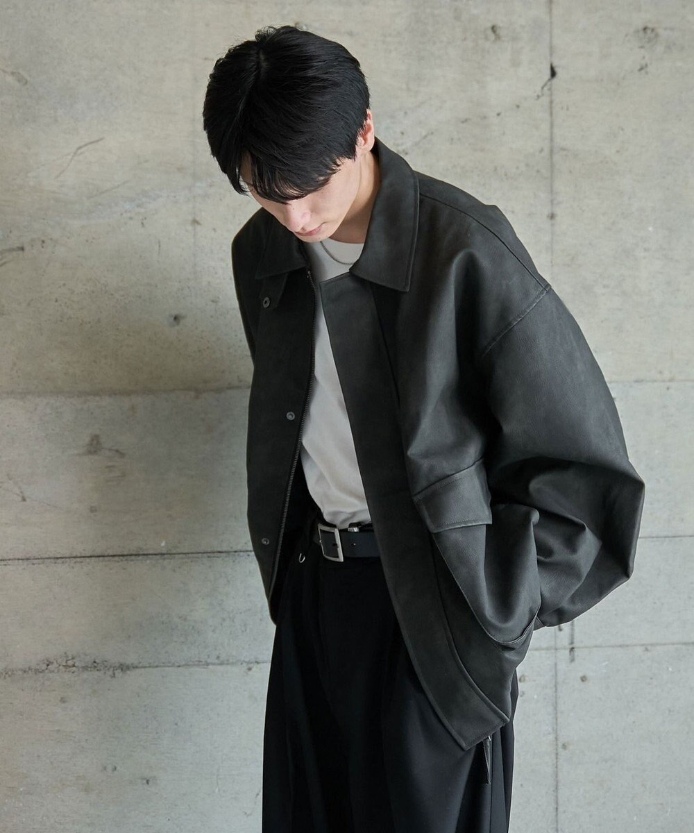 WEGO 【ユニセックス着用ITEM】エコレザー2WAYフライトジャケット 