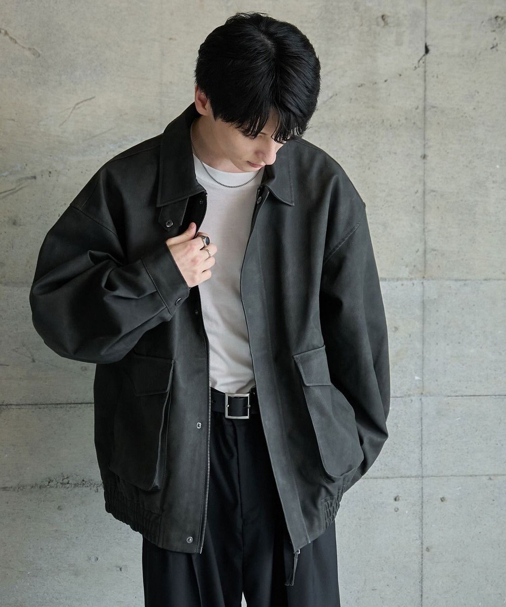 WEGO 【ユニセックス着用ITEM】エコレザー2WAYフライトジャケット 