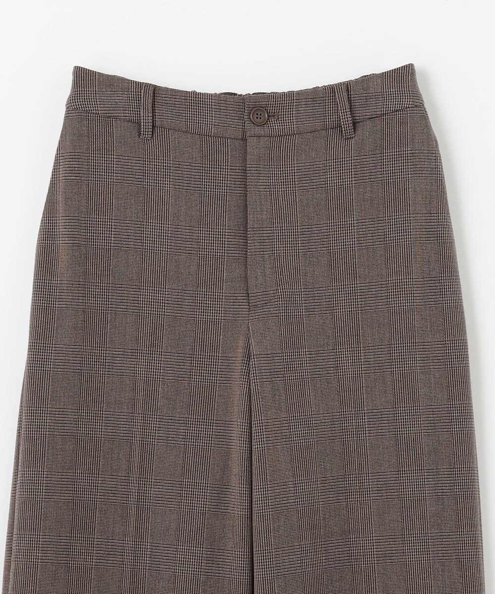 ANY L 【洗濯機可/ストレッチ/ウエストゴム/裏起毛】マルチファンクションストレッチチェックワイドパンツ 