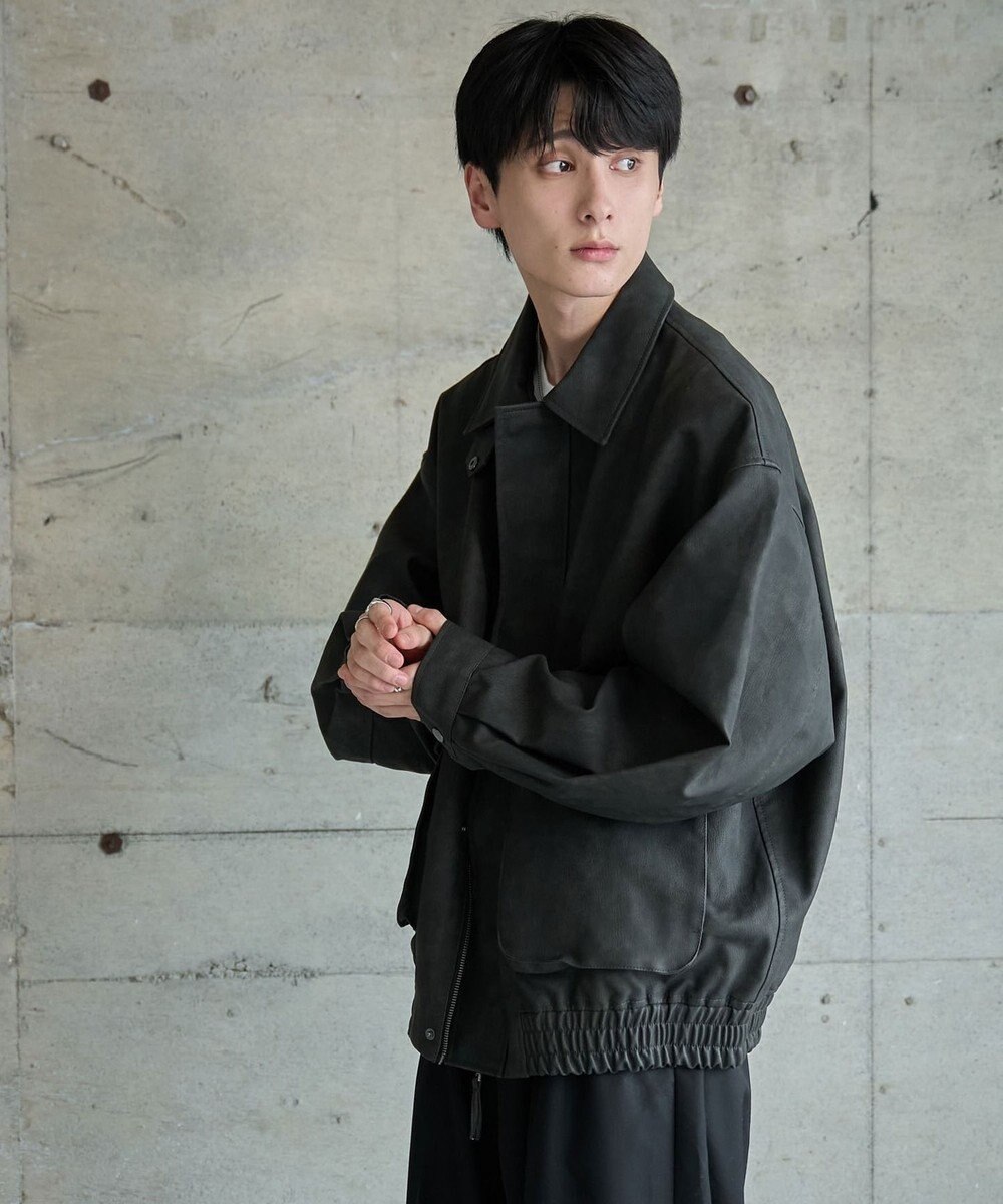 WEGO 【ユニセックス着用ITEM】エコレザー2WAYフライトジャケット 