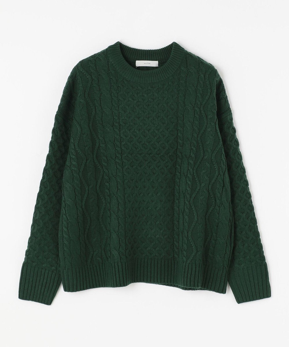 ANY L 【洗濯機可】ソフトタッチケーブルニット 