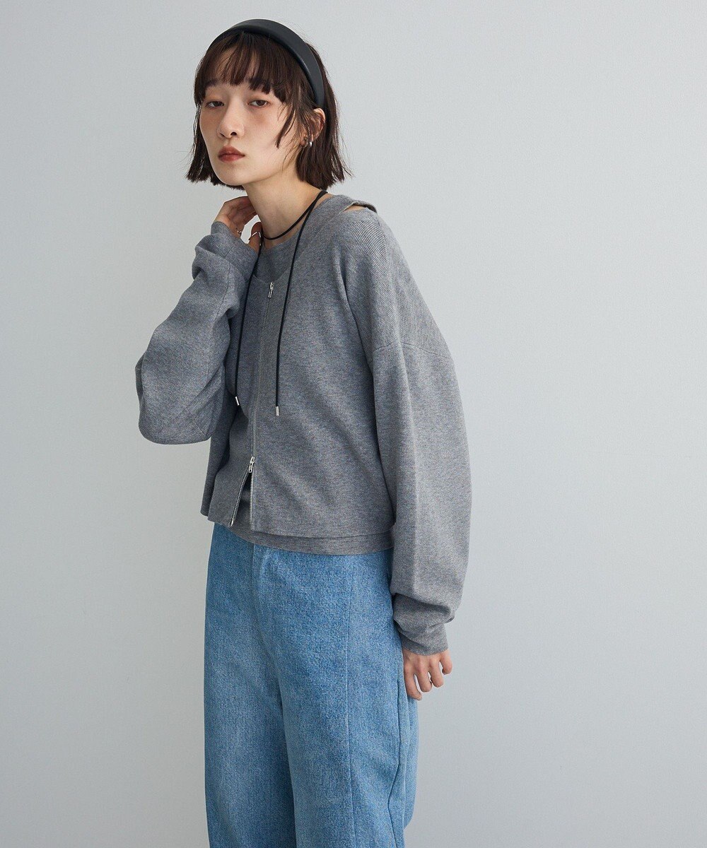 Green Parks SET2点Zipニットカーディガン+アメスリタンク 