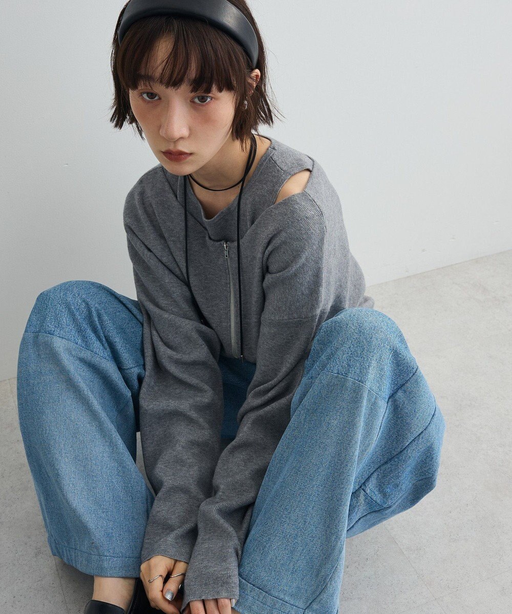 Green Parks SET2点Zipニットカーディガン+アメスリタンク 