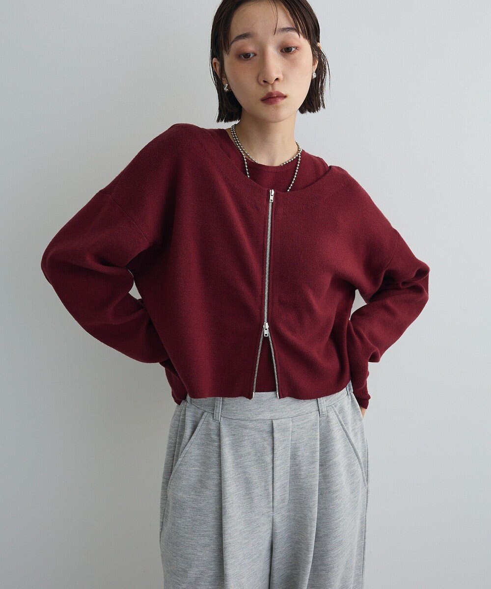 Green Parks SET2点Zipニットカーディガン+アメスリタンク 