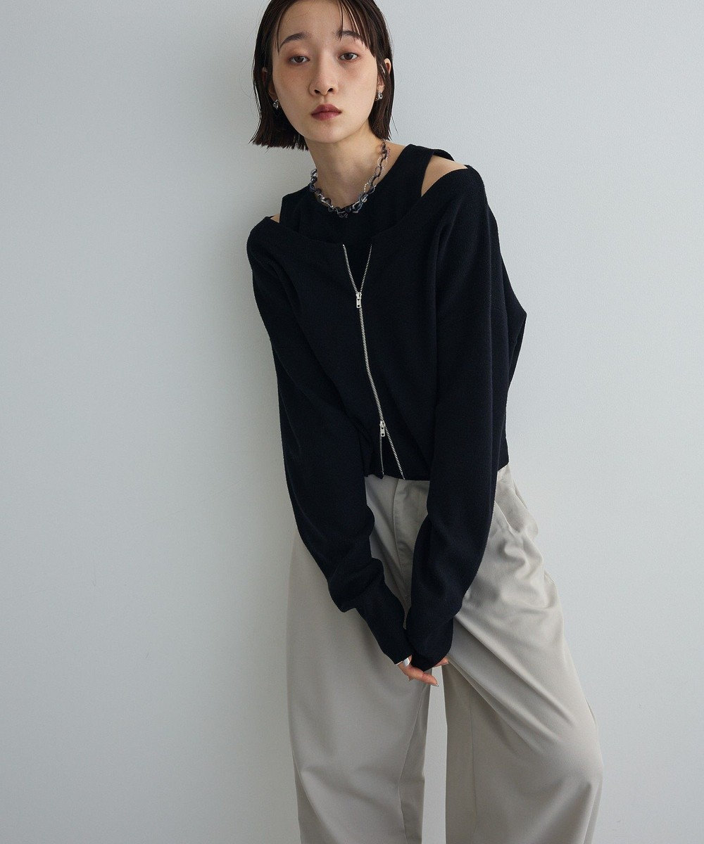 Green Parks SET2点Zipニットカーディガン+アメスリタンク 