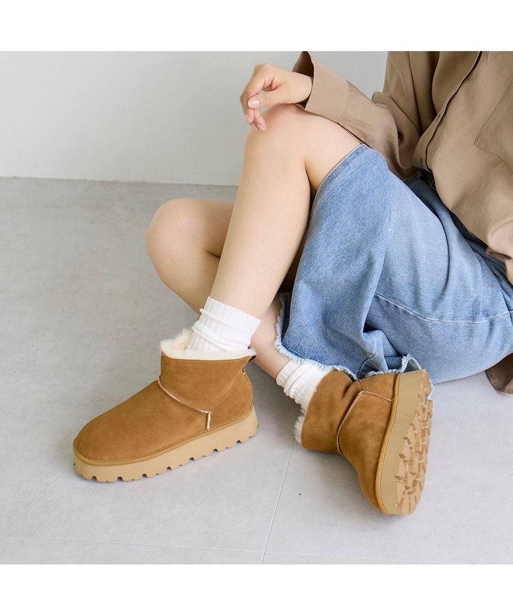 MODE ET JACOMO <carino>本革ムートンショートブーツ 