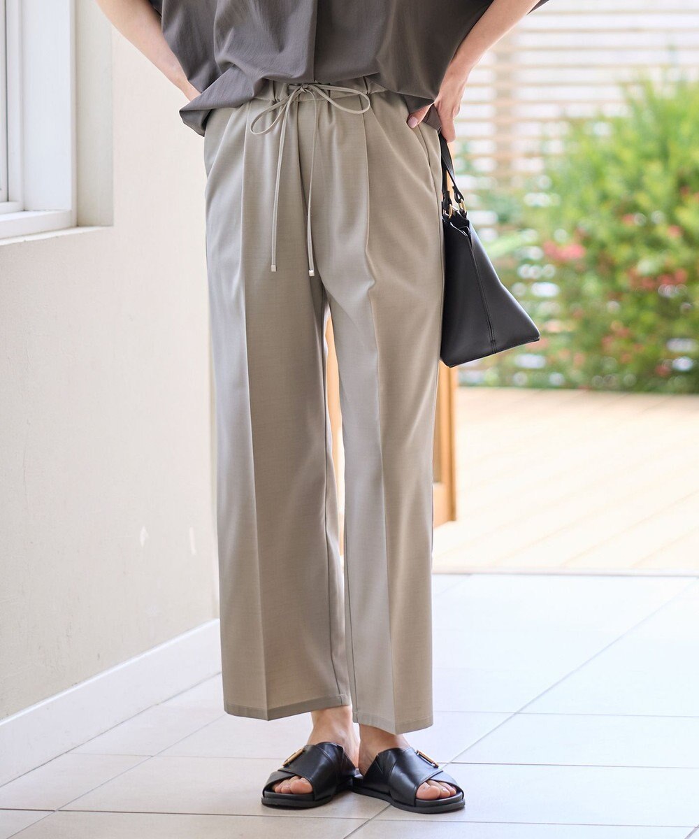 ANY L 【洗濯機可/セットアップ可/UVケア/速乾/イージーケア】サラサラテックリネンパンツ 