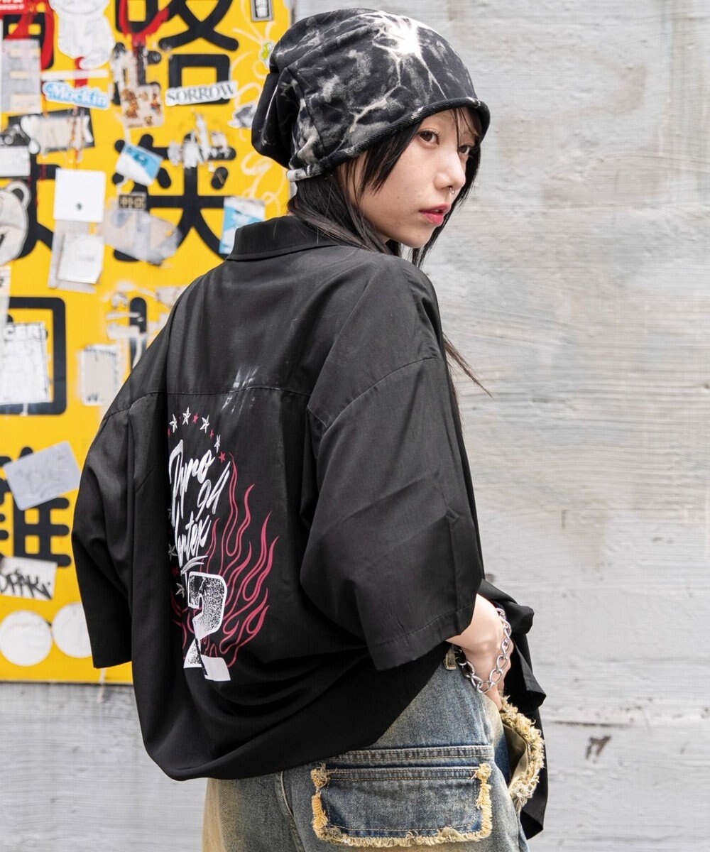 WEGO 【ユニセックス着用ITEM/MLサイズ展開】オープンカラーグラフィックシャツ（SS） 