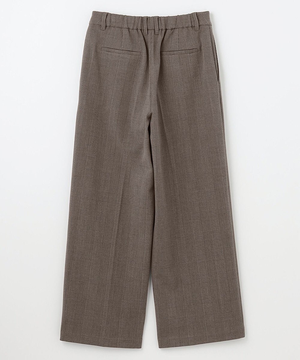 ANY L 【洗濯機可/ストレッチ/ウエストゴム/裏起毛】マルチファンクションストレッチチェックワイドパンツ 