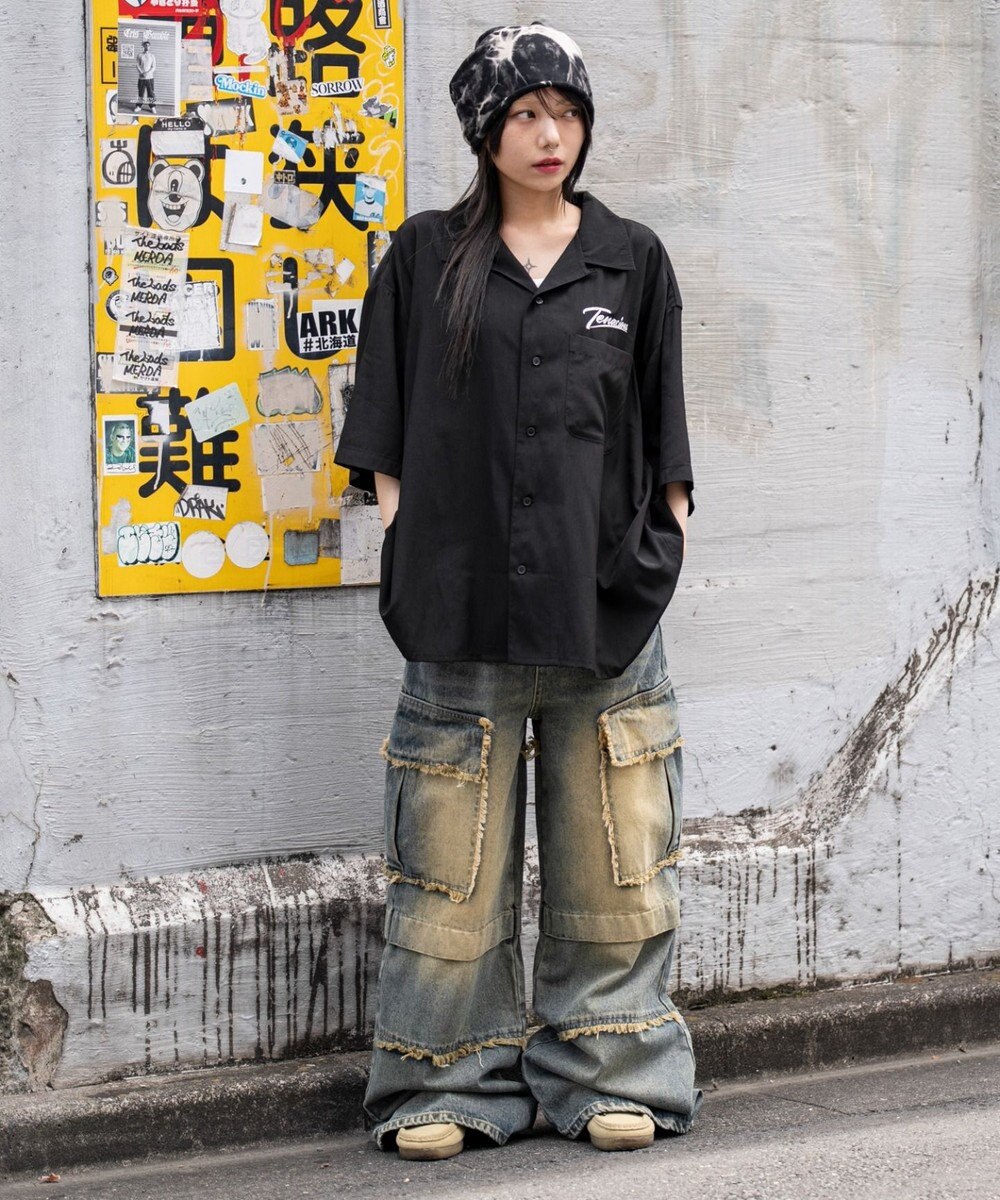 WEGO 【ユニセックス着用ITEM/MLサイズ展開】オープンカラーグラフィックシャツ（SS） 