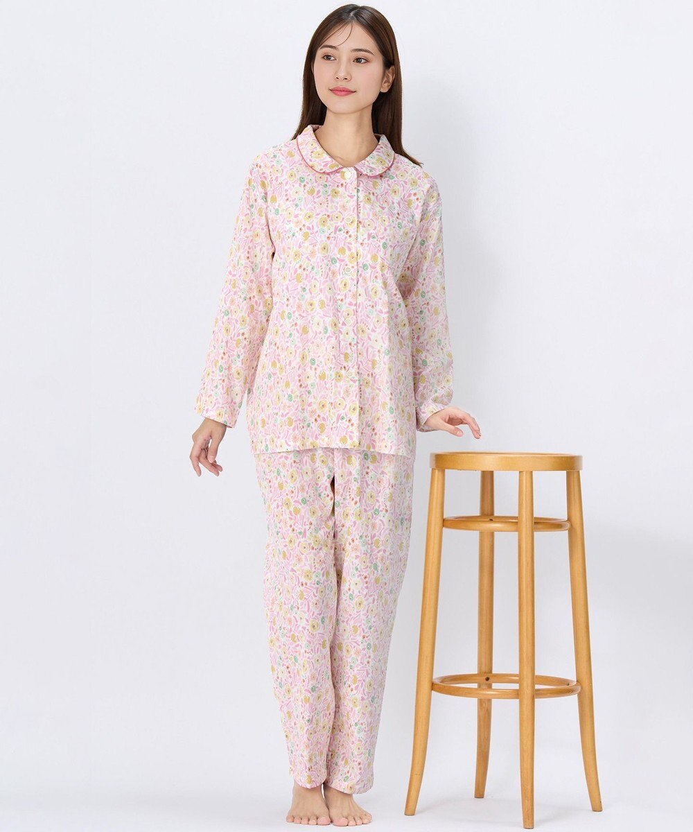 Wing パジャマ 綿100%(本体) レディース 長袖 長ズボン EP7048 ウイング／ワコール 