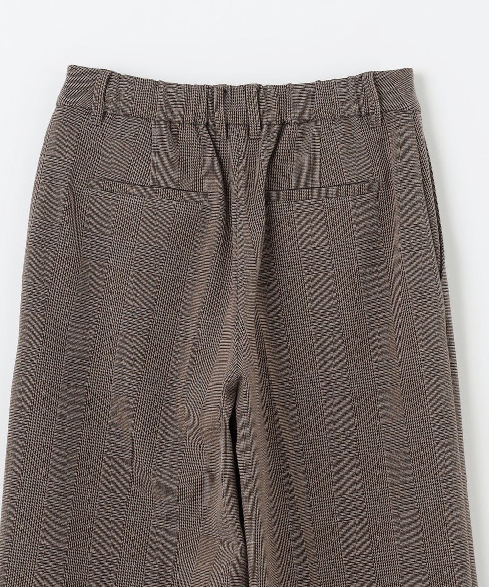 ANY L 【洗濯機可/ストレッチ/ウエストゴム/裏起毛】マルチファンクションストレッチチェックワイドパンツ 