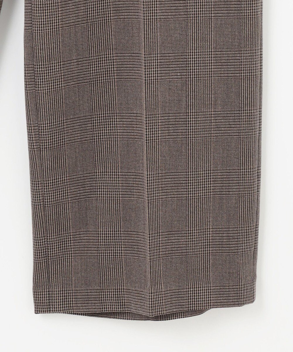 ANY L 【洗濯機可/ストレッチ/ウエストゴム/裏起毛】マルチファンクションストレッチチェックワイドパンツ 