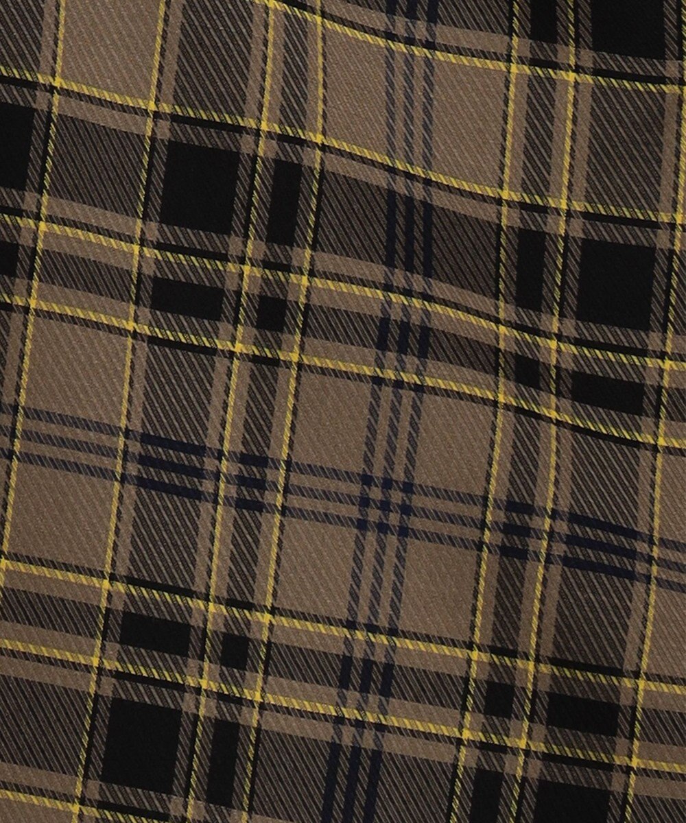 組曲 シアーツイルチェック ハイネックブラウス 