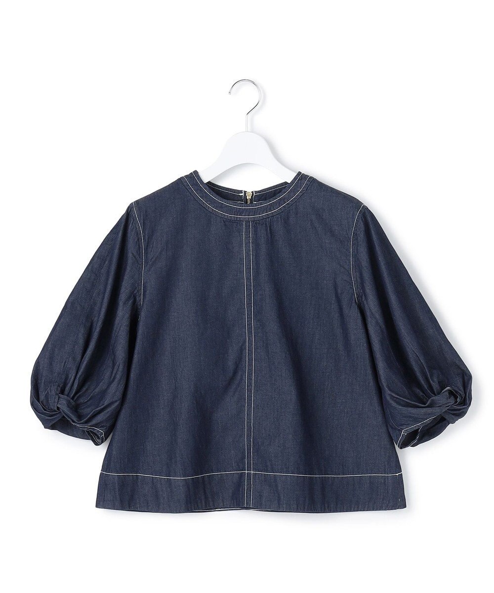 J.PRESS YORK STREET 【WOMEN】ライトダンガリー ツイストスリーブ ブラウス 