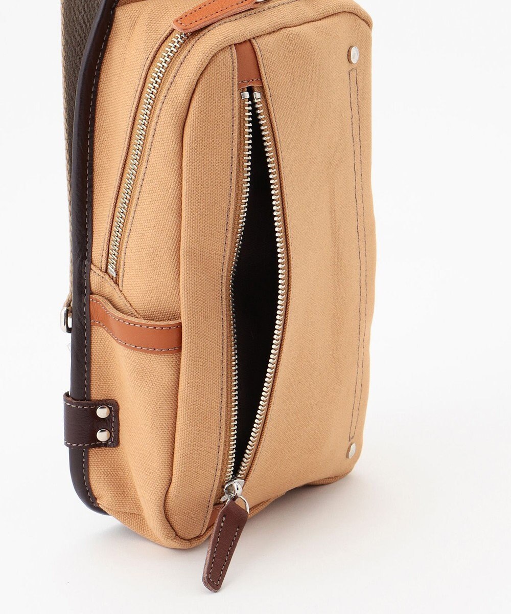 UNBILLION Otias 8号キャンバス牛革付属タテ型ボディバッグ 