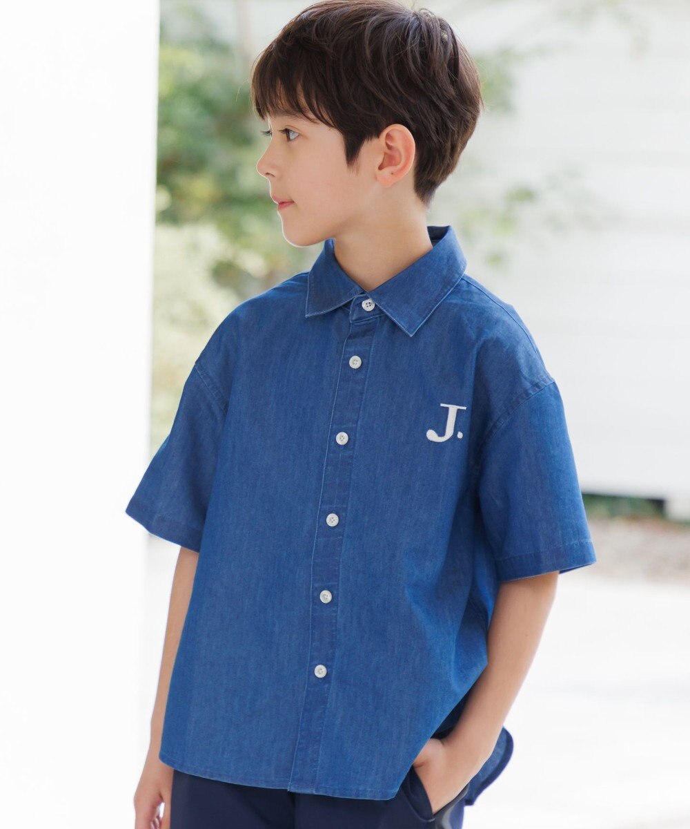 J.PRESS KIDS 【140-170cm】4.5オンス TC デニム 半袖シャツ 
